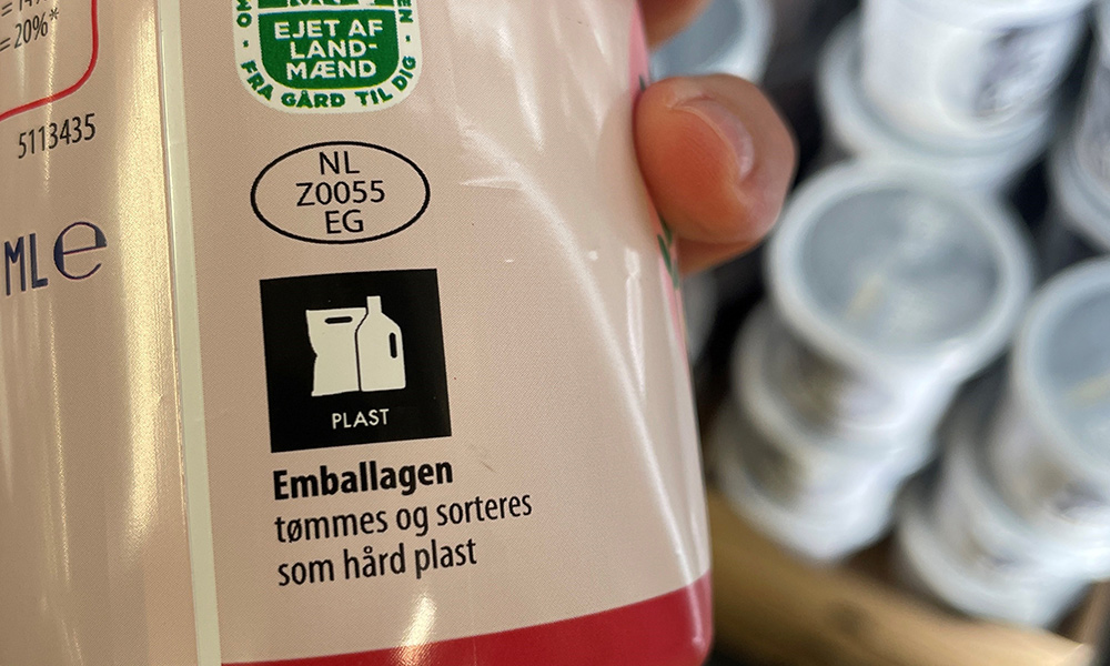 Affaldspiktogram på drikkeyoghurt